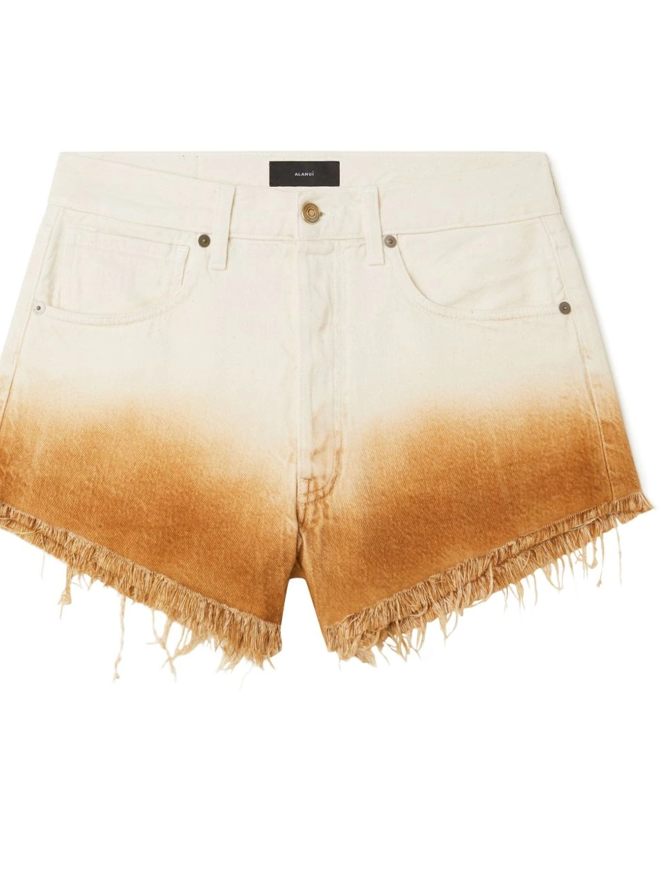 Affordable Women gradient denim Alanui Bright shorts Hues 0418